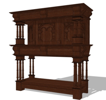 欧式装饰柜su模型