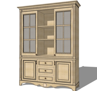 欧式装饰柜su模型