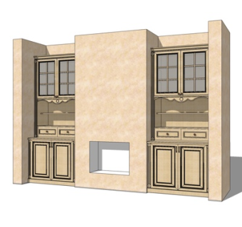 欧式酒柜su模型