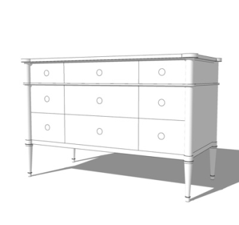 简欧储物柜su模型