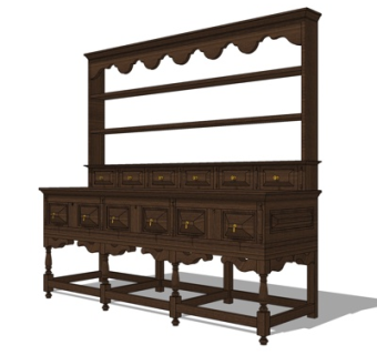 美式装饰柜su模型