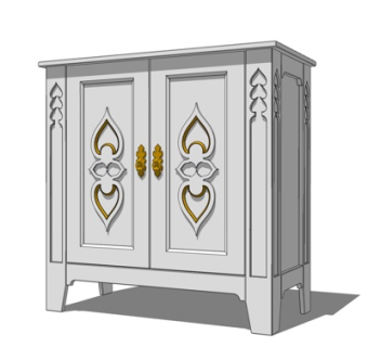 简欧装饰柜su模型