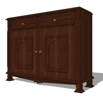 欧式装饰柜su模型
