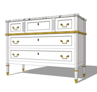 简欧装饰柜su模型