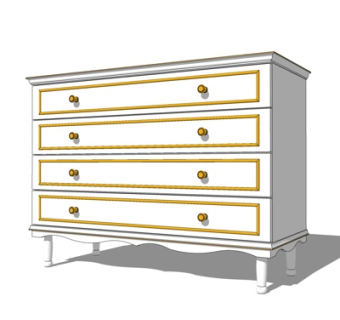 简欧装饰柜su模型