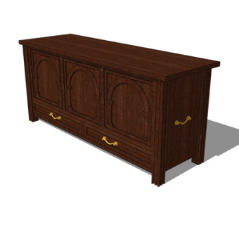简欧电视柜su模型