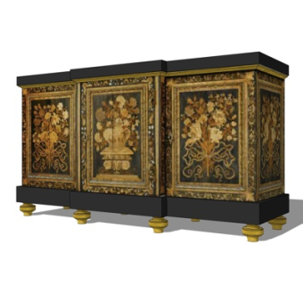 欧式装饰柜su模型