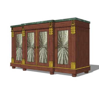 欧式装饰柜su模型