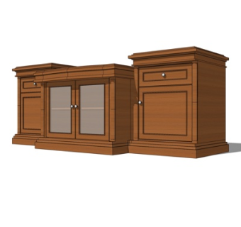 欧式电视柜su模型