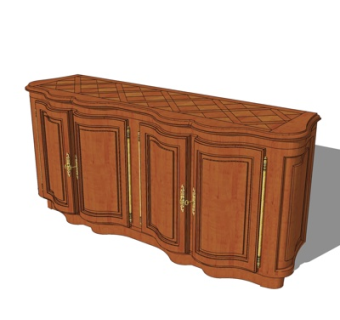 简欧电视柜su模型