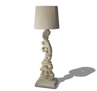 简欧台灯su模型