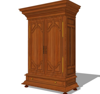 欧式衣柜su模型