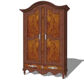 欧式衣柜su模型