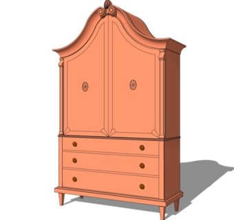 欧式衣柜su模型