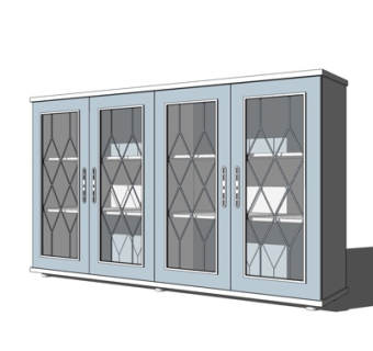 欧式实木酒柜su模型