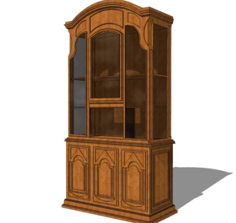 欧式实木酒柜su模型