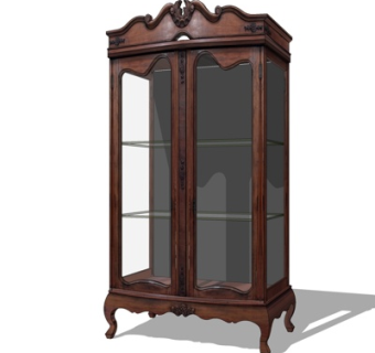 欧式实木酒柜su模型