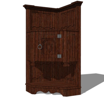 欧式装饰柜su模型