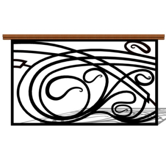 美式不锈钢栏杆su模型