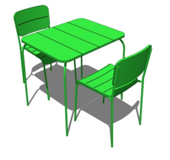 现代休闲桌椅su模型