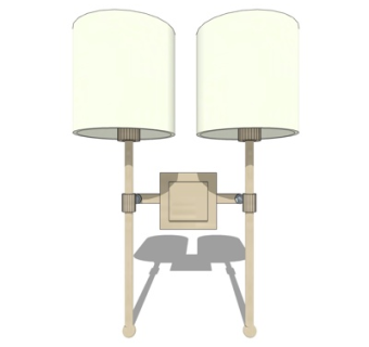 新中式壁灯su模型