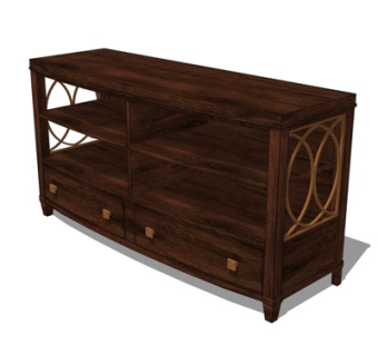 欧式边柜su模型