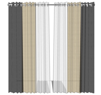 现代窗帘su模型