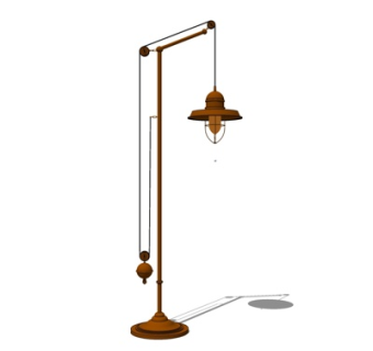 美式落地灯su模型