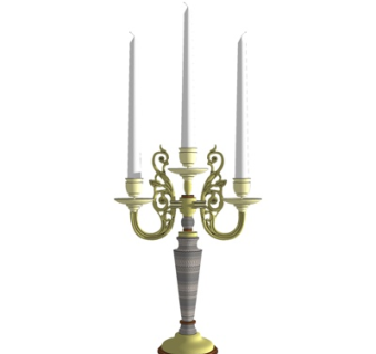 欧式烛台灯su模型