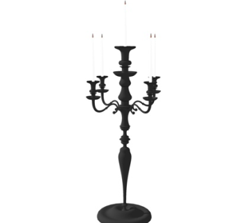 欧式烛台灯su模型