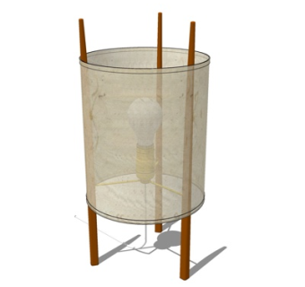 新中式台灯su模型