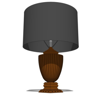 简欧台灯su模型