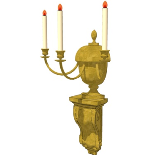 欧式烛台灯u模型