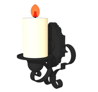 欧式烛台灯u模型