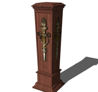 欧式装饰柜su模型