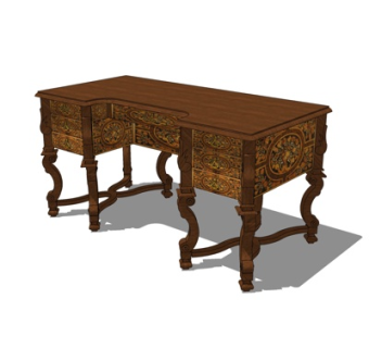 欧式书桌su模型