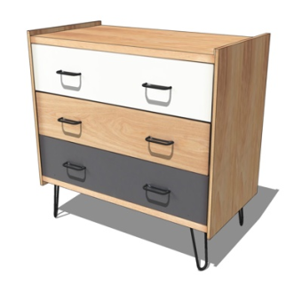 现代边柜su模型