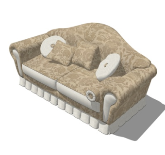 简欧双人沙发su模型