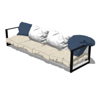 现代多人沙发su模型