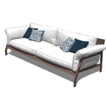 新中式双人沙发su模型