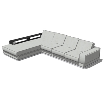 现代多人沙发su模型