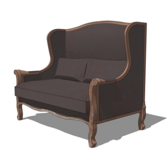 简欧双人沙发su模型