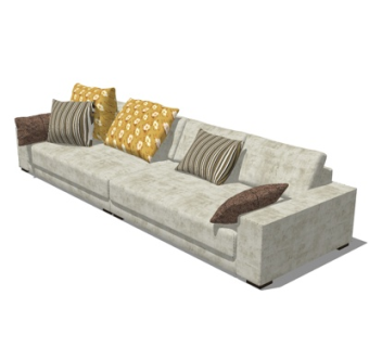 现代多人沙发su模型