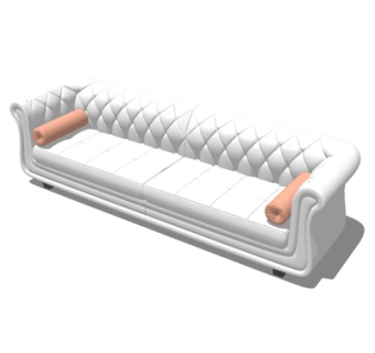 简欧多人沙发su模型