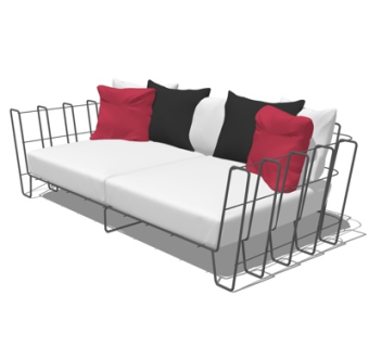 现代双人沙发su模型