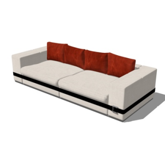 现代双人沙发su模型