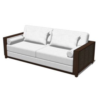 新中式双人沙发su模型