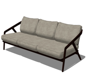 现代多人沙发su模型