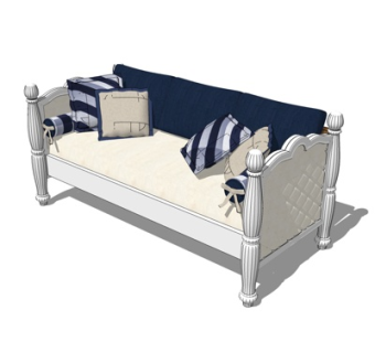 简欧多人沙发su模型