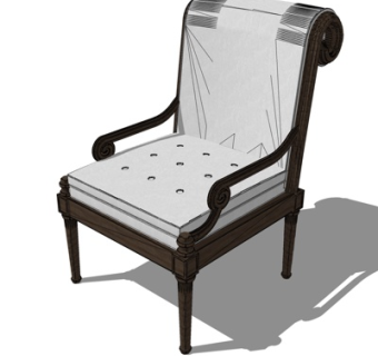 简欧休闲椅su模型